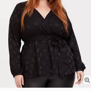 Torrid Skull Surplice Blouse